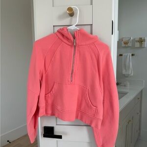 Lulu lemon raspberry Half-Zip Cropped Hoodie